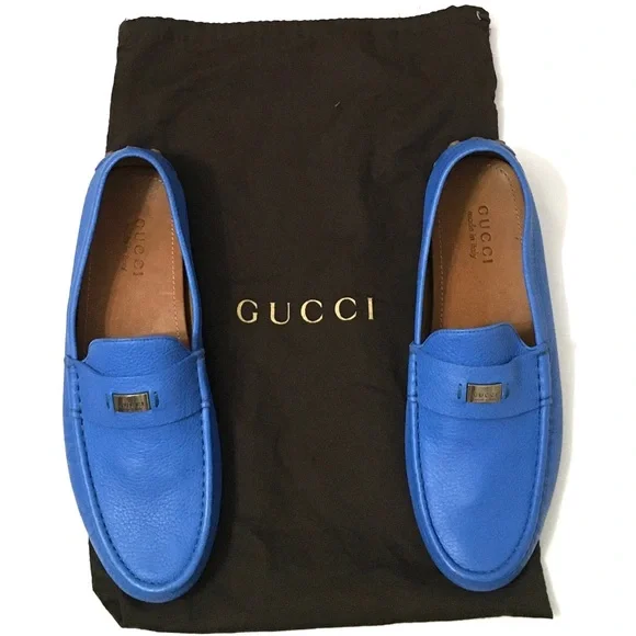 Gucci Blue Leather Loafers